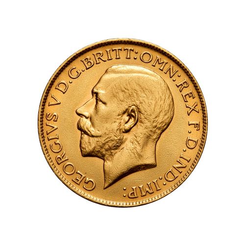Moneda de oro 22 kilates - Libra Esterlina Rey Jorge - 8 g.