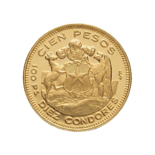 Moneda de oro 22 kilates - Chileno de oro - 10 Cóndores - 20,3 g.